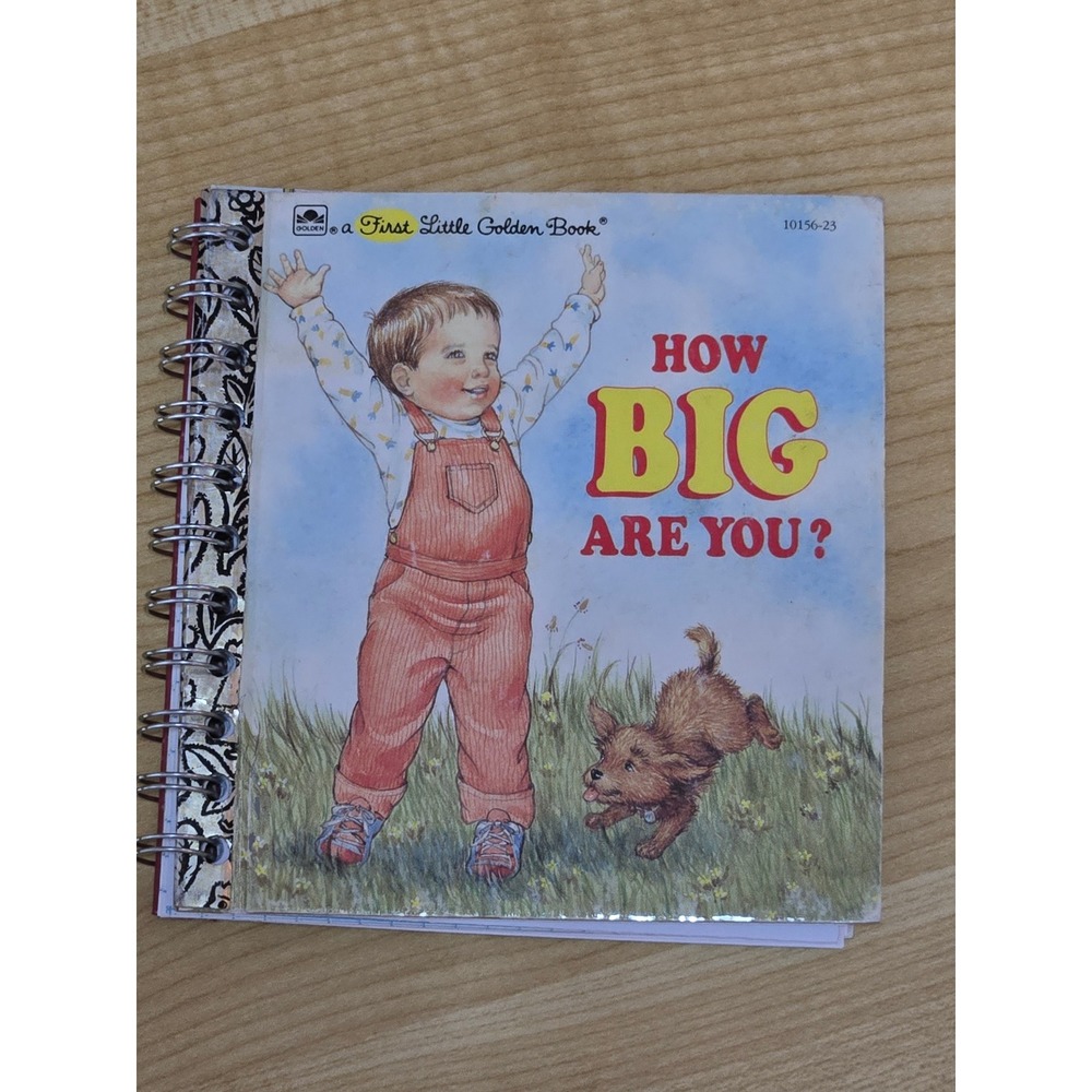 A First Little Golden Book Upcycled Journal- How Big Are You- 40+ Pages-Handmade